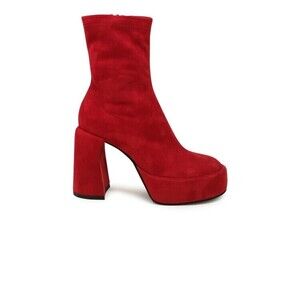 Elena Iachi Red Ecodaino Zelda Ankle Boots - NWT